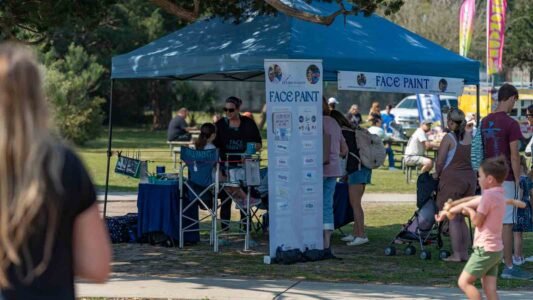 Families gathered along the oceanfront at Myrtle Beach State Park for a colorful day of kite flying during the annual Kite Festival.