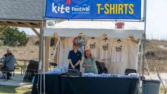 Families gathered along the oceanfront at Myrtle Beach State Park for a colorful day of kite flying during the annual Kite Festival.