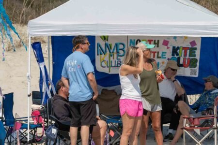 Families gathered along the oceanfront at Myrtle Beach State Park for a colorful day of kite flying during the annual Kite Festival.