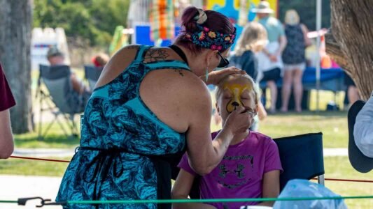 Families gathered along the oceanfront at Myrtle Beach State Park for a colorful day of kite flying during the annual Kite Festival.