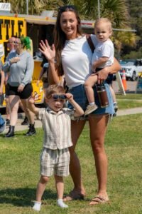 Families gathered along the oceanfront at Myrtle Beach State Park for a colorful day of kite flying during the annual Kite Festival.